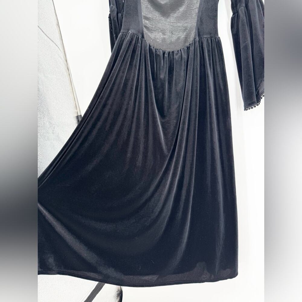 Jawbreaker Where Are My Runes Velvet Bell Sleeve Corset Back Dress Black Size L - Picture 10 of 16